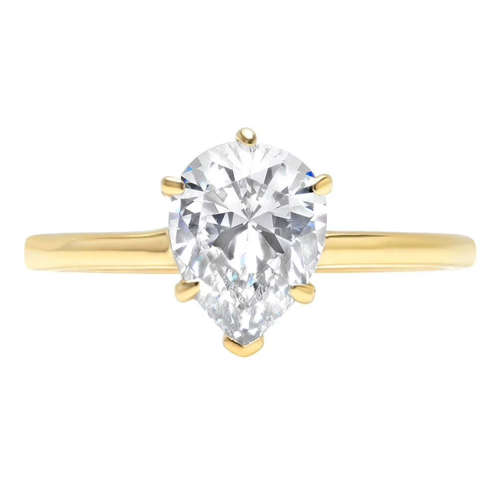 18K Yellow Gold Solitaire Engagement Ring R19188