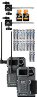 Cellular Trail Camera Twin Pack with Two SD Cards, Batteries, and Two Mounts A83636