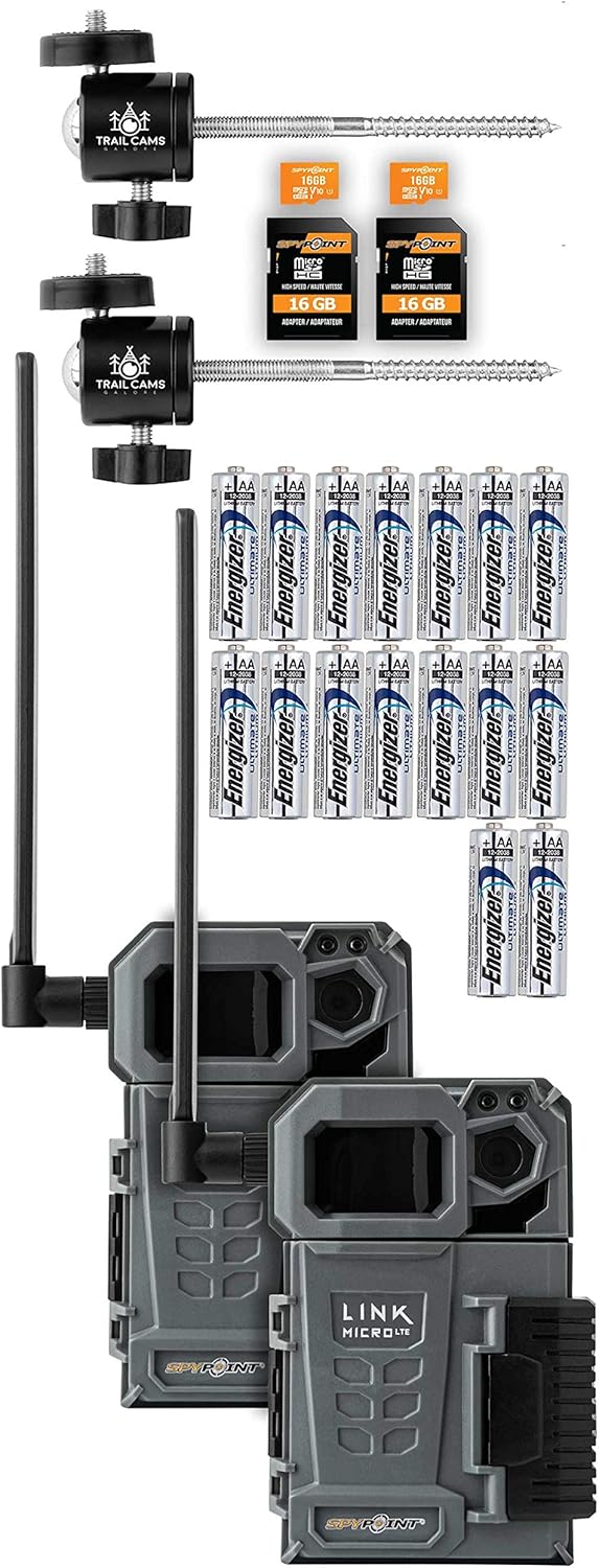 Cellular Trail Camera Twin Pack with Two SD Cards, Batteries, and Two Mounts A83636