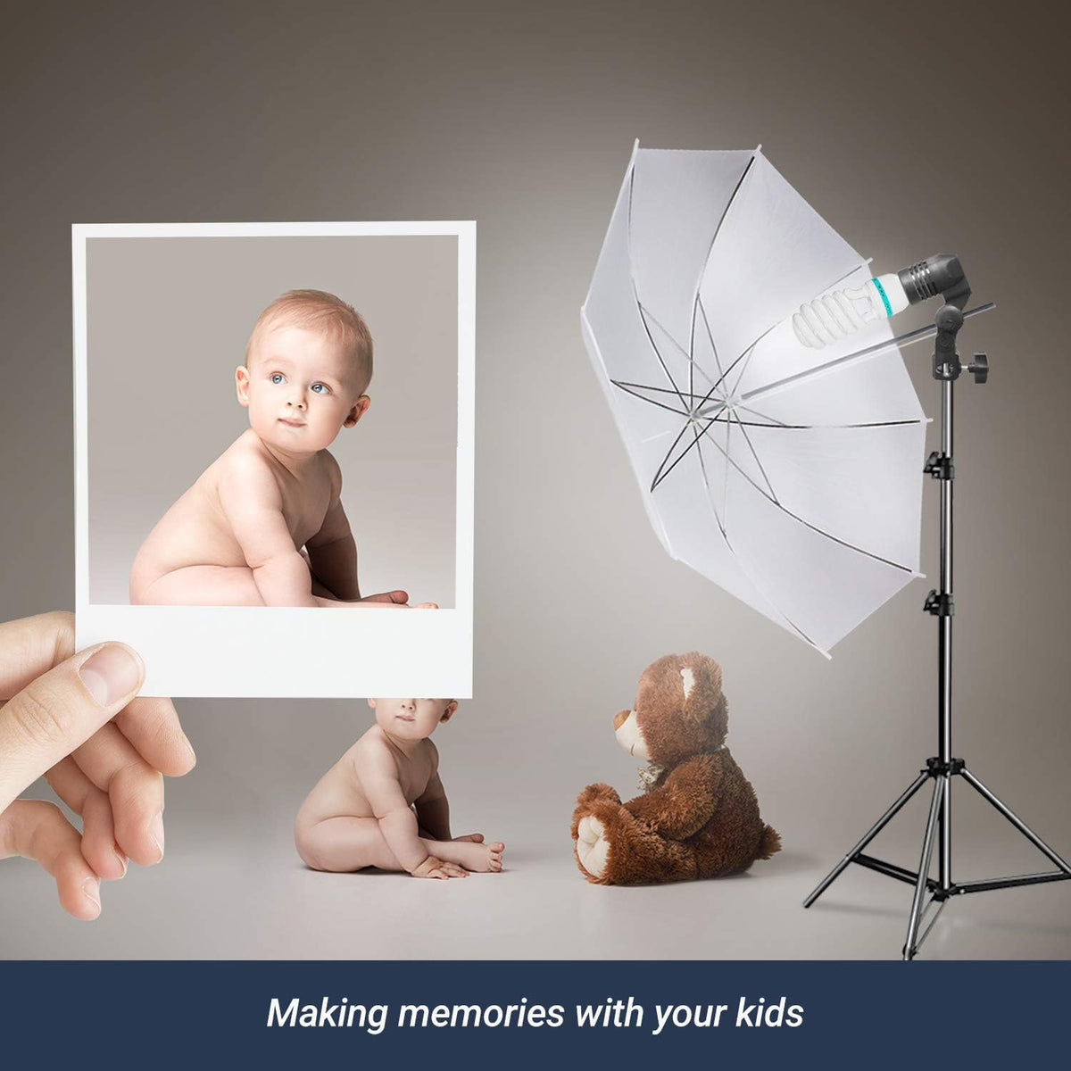 Continuous Light Lighting Kit with 33 inch Umbrella and 6500K Light Bulb Z6114