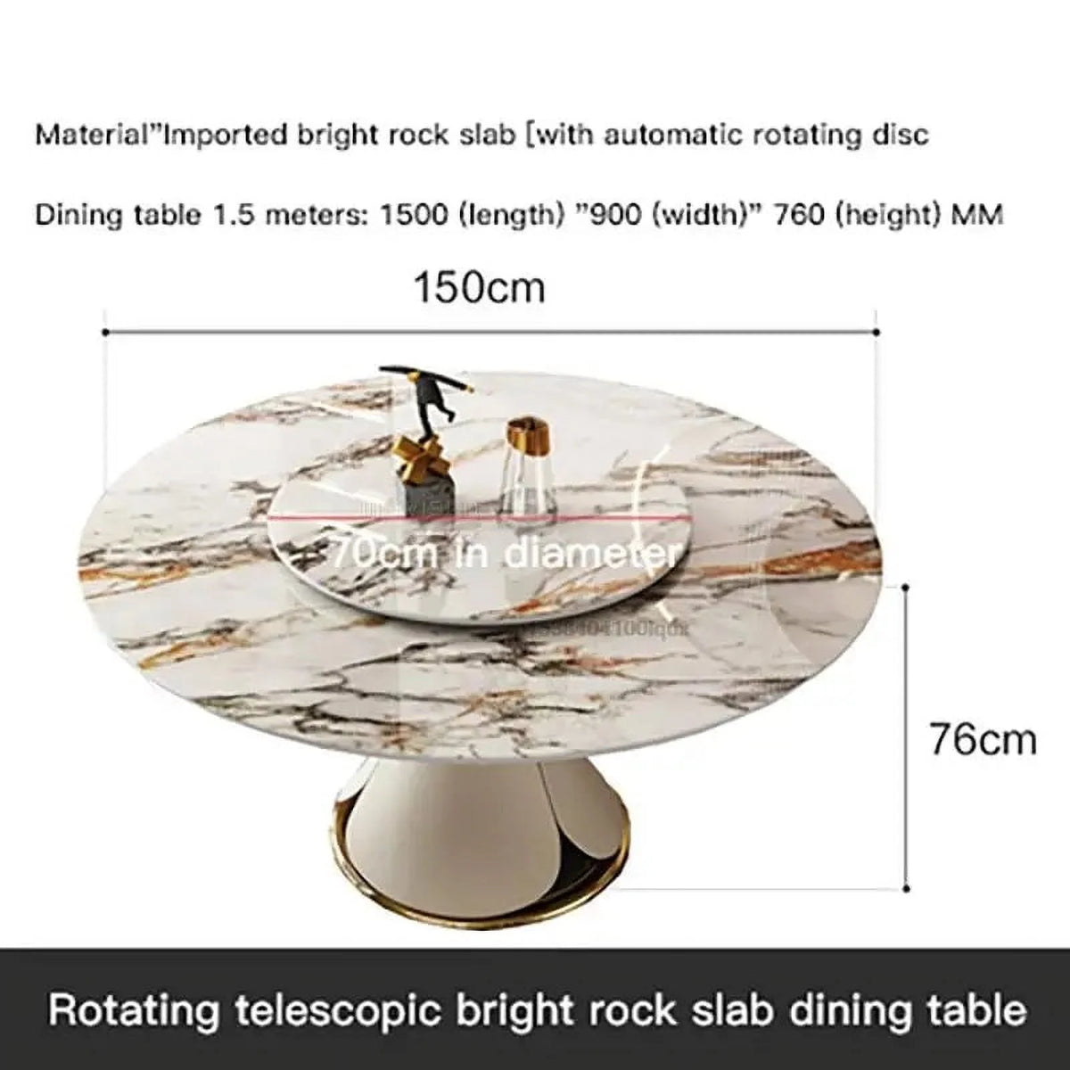 Round Marble Dining Table Set 6 Chairs S66133