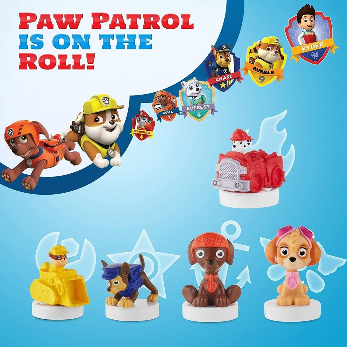 Paw Patrol Characters Stampers 5pk Zuma Rubble in Bulldozer Figure Set R7140