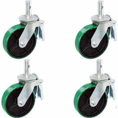 Green Poly Scaffold Caster with Brake K856