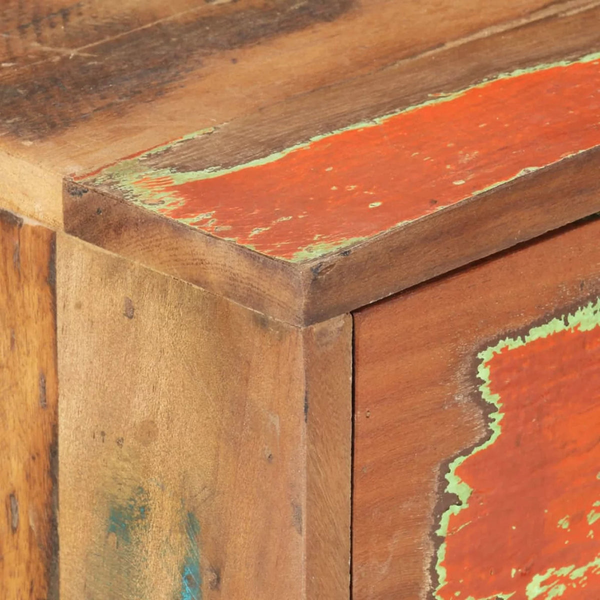 Reclaimed Wood Sideboard with Door Cabinet and 3 Storage Drawers R576