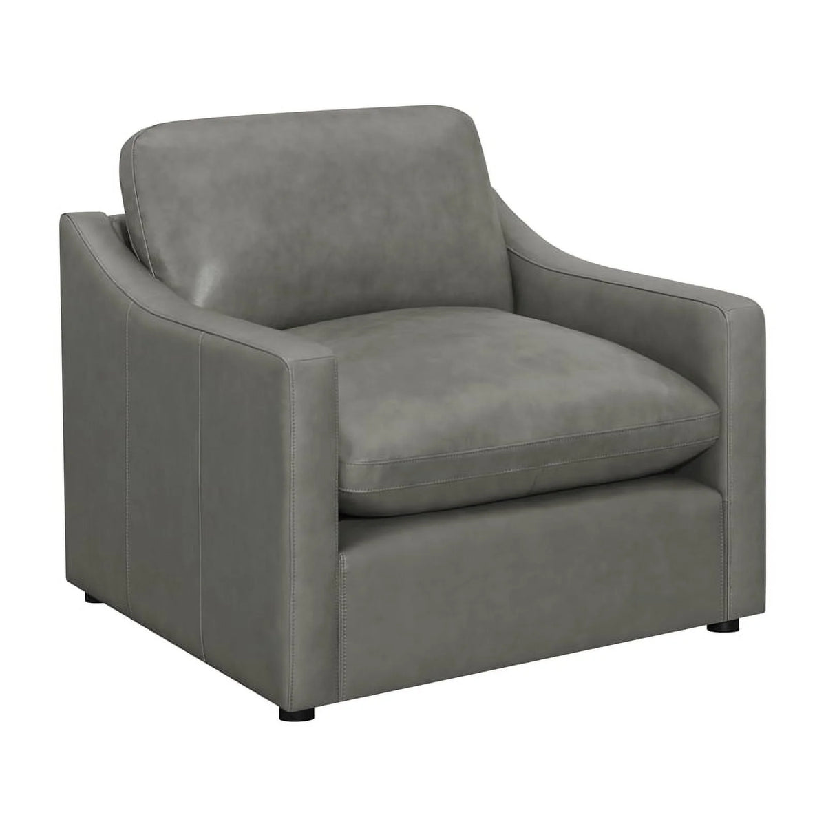 Gray Leather Upholstered Sofa Set S930