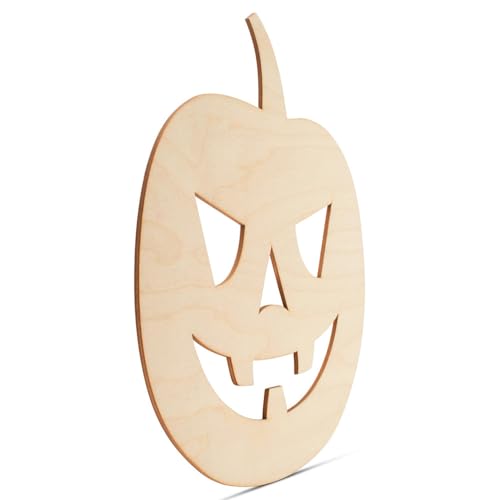 12-inch 1/8 inch Thick Pack of 5 Wooden Pumpkins S679