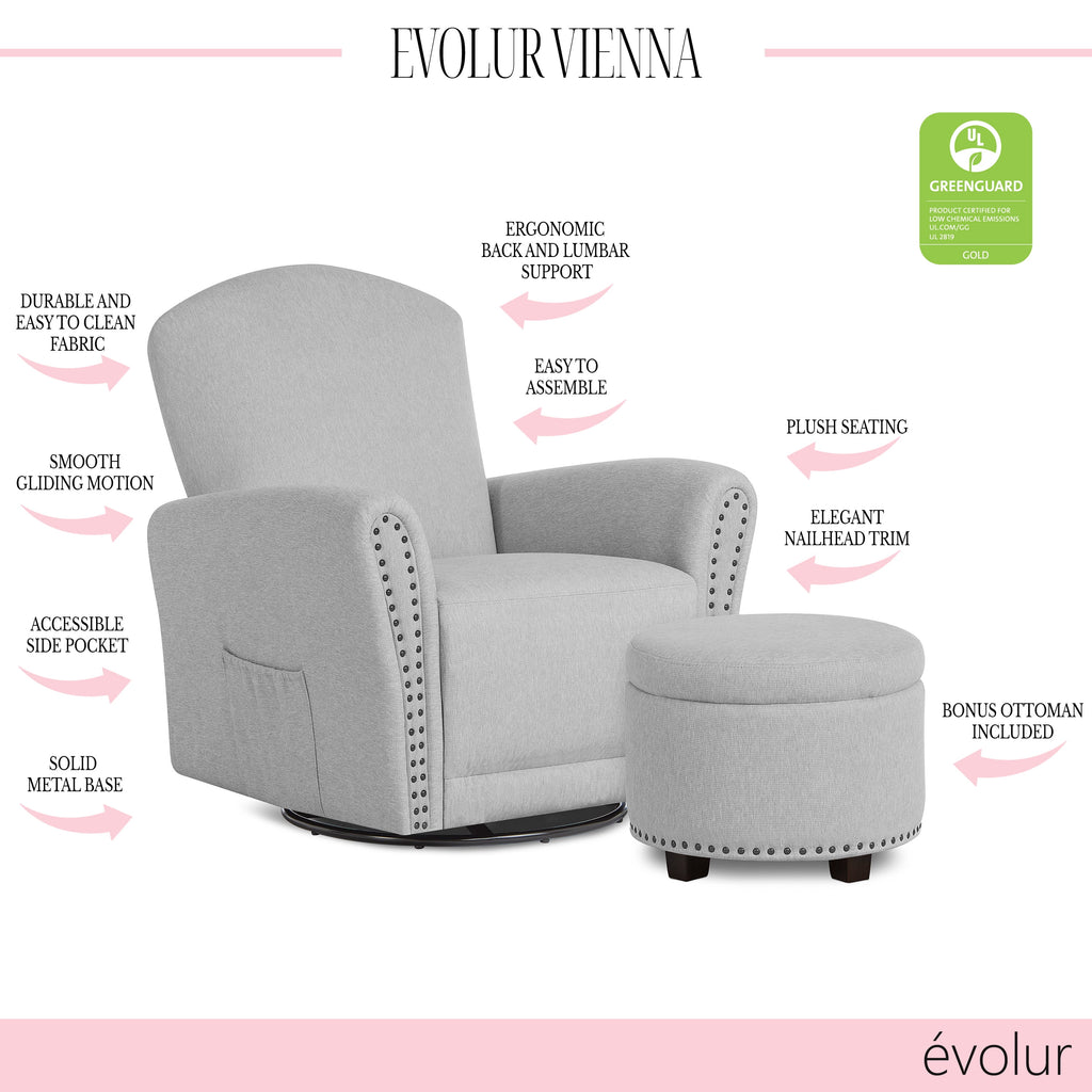 Swivel Glider with Ottoman T183