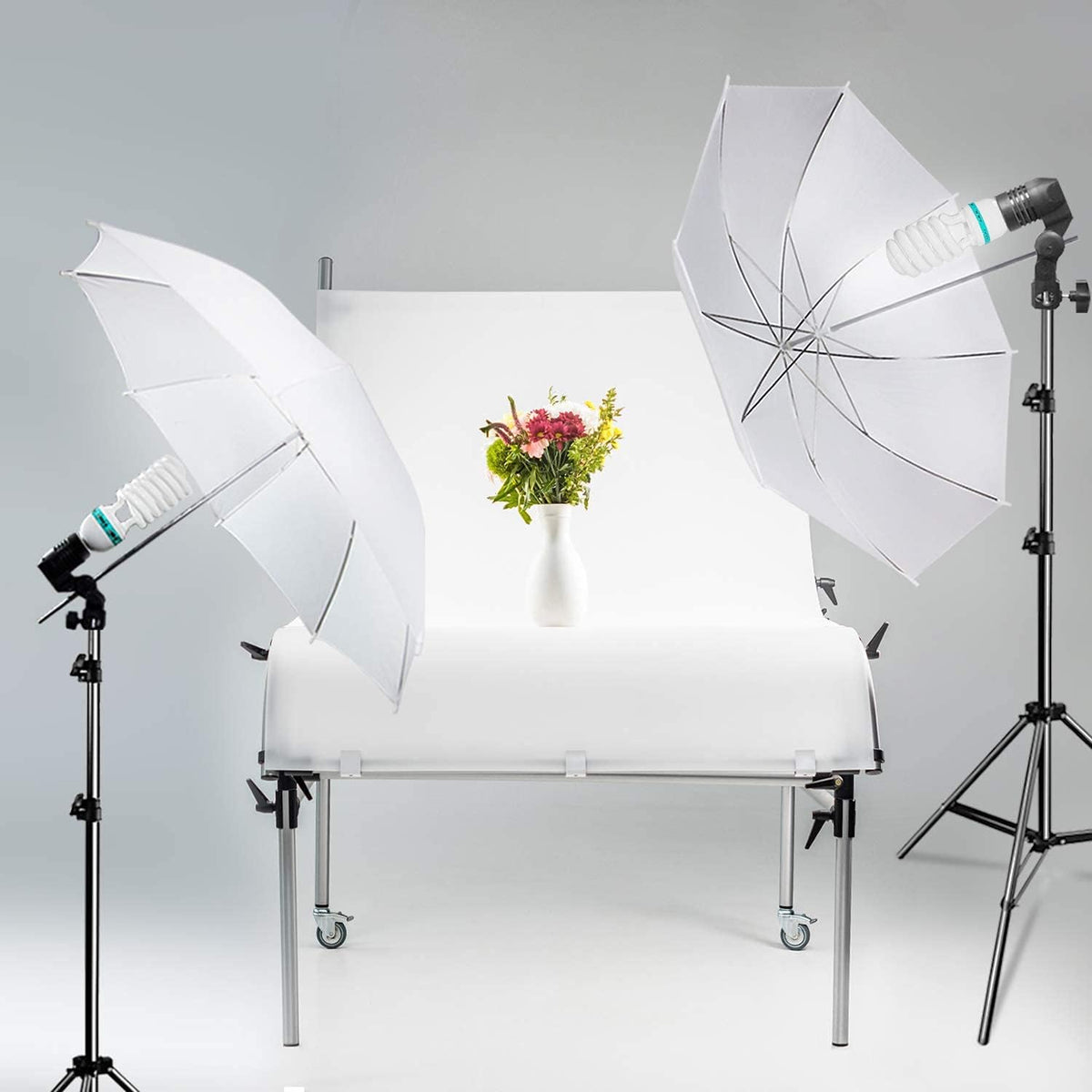 Continuous Light Lighting Kit with 33 inch Umbrella and 6500K Light Bulb Z6114