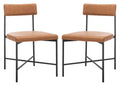 Cognac Black Dining Chairs Set of 2 P649