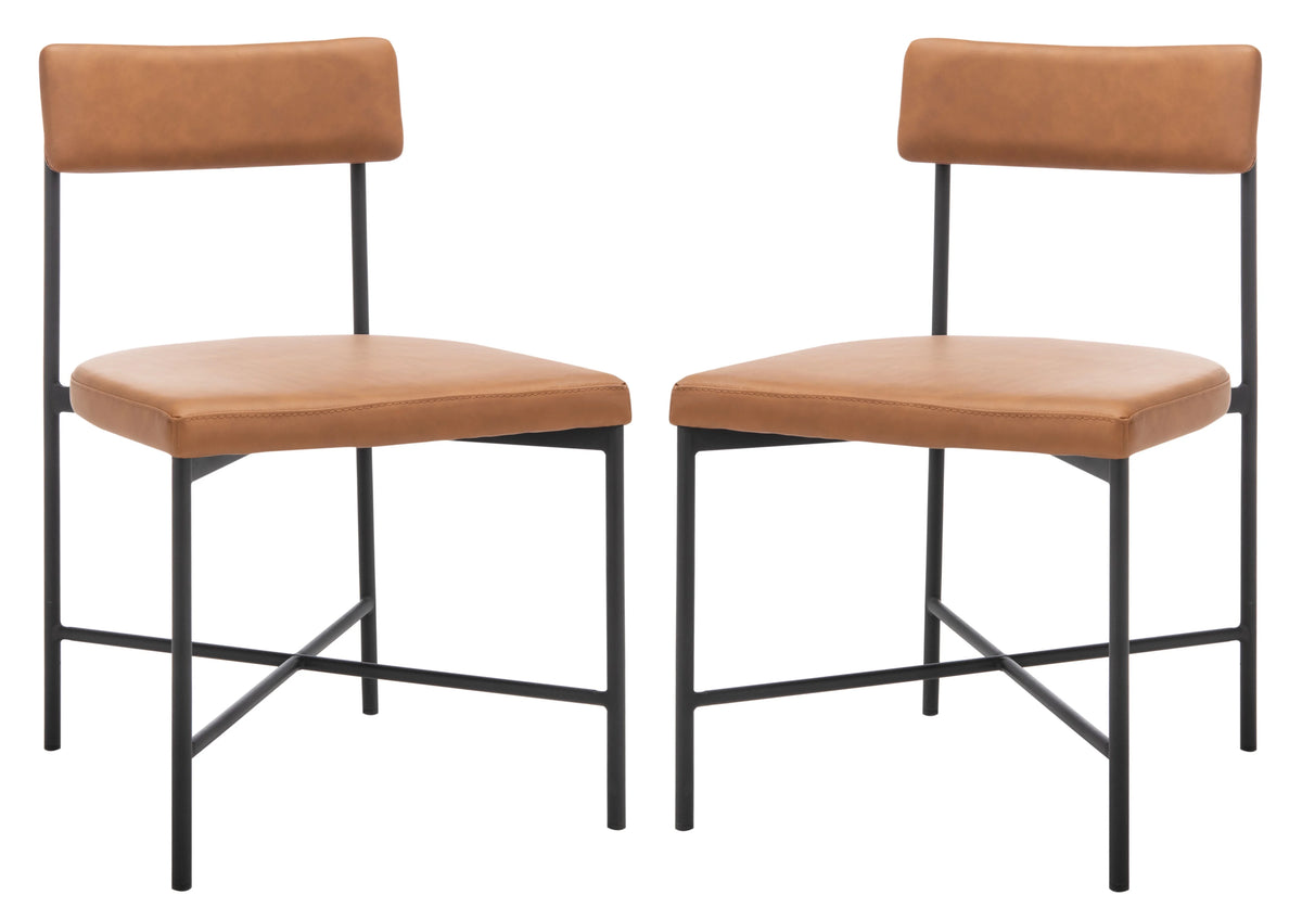 Cognac Black Dining Chairs Set of 2 P649