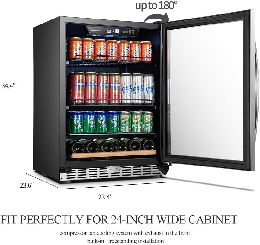 24 Inch 110 Cans Built-in Beverage Cooler Refrigerator Z966673
