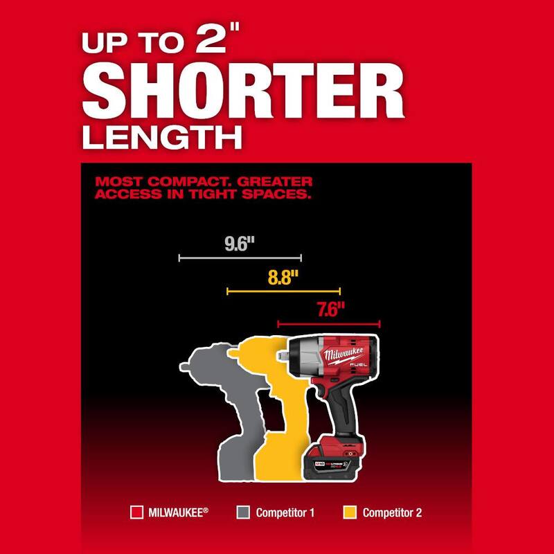 18V Lithium-Ion Brushless Cordless 1/2 in. Impact Wrench Kit with 5.0 Ah Battery and Bag W163842
