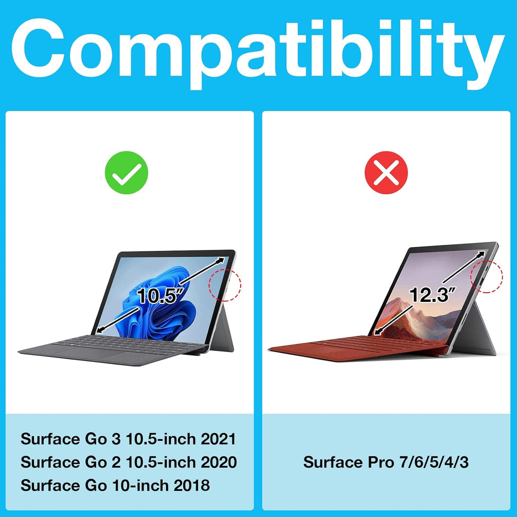 Slim PU Leather Keyboard Case for Surface Go 3 with Detachable Wireless Keyboard C9475