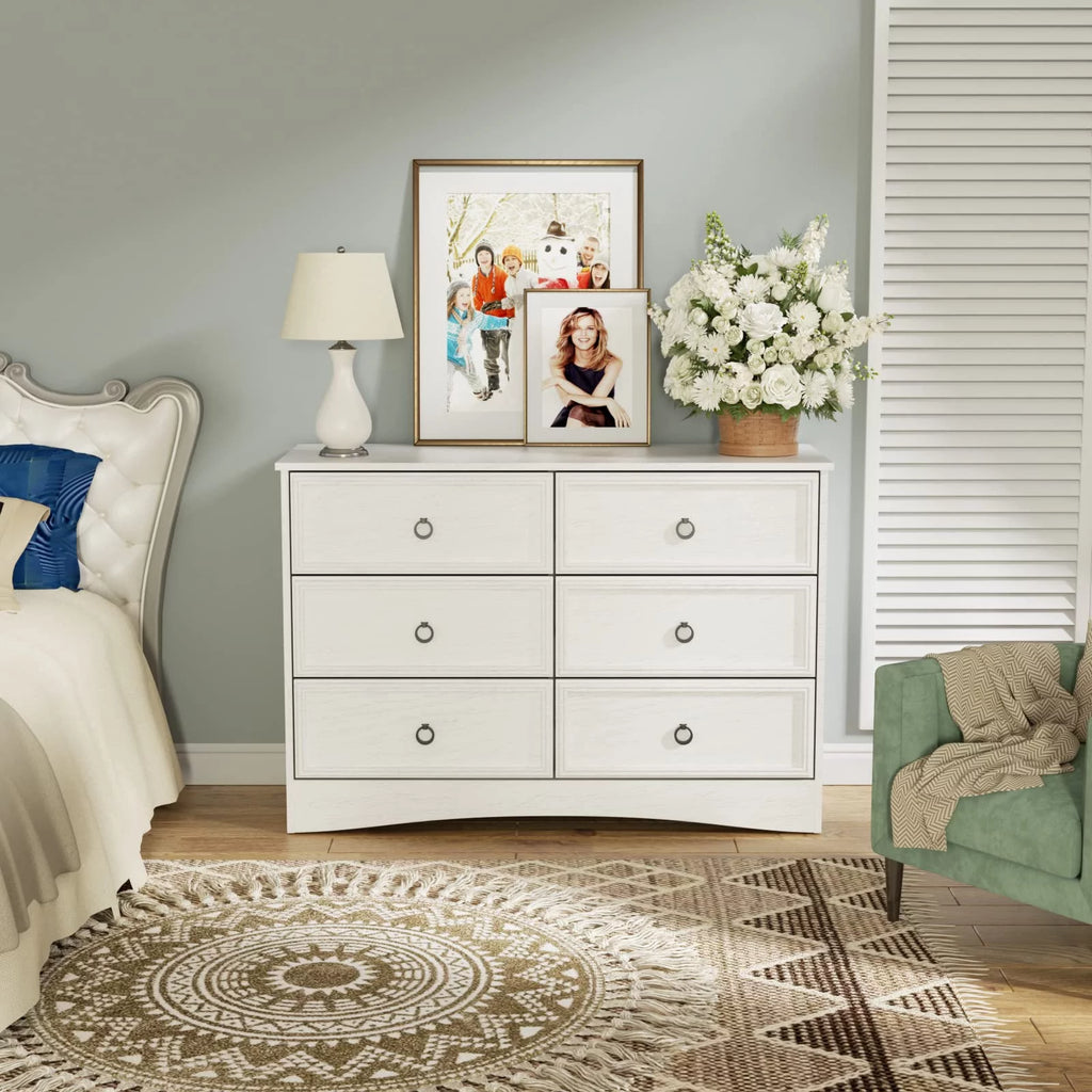 Gray 6 Drawer Wood Dresser T906