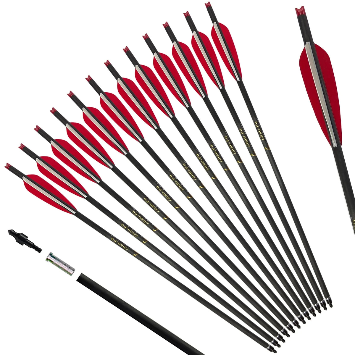 20 Inch Carbon Crossbow Bolts 12 Pack C833