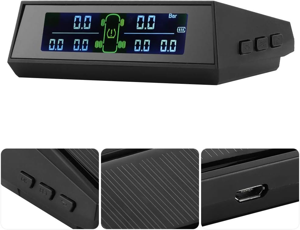 Solar Powered TPMS Tire Pressure Monitor System with LCD 6 External Sensor Pack of 2 X918843