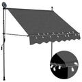 78.7" Anthracite Manual Retractable Awning with LED V4114
