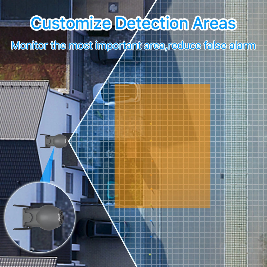 Wireless Solar Security Camera with 360° View, 2K, Color Night Vision P37455
