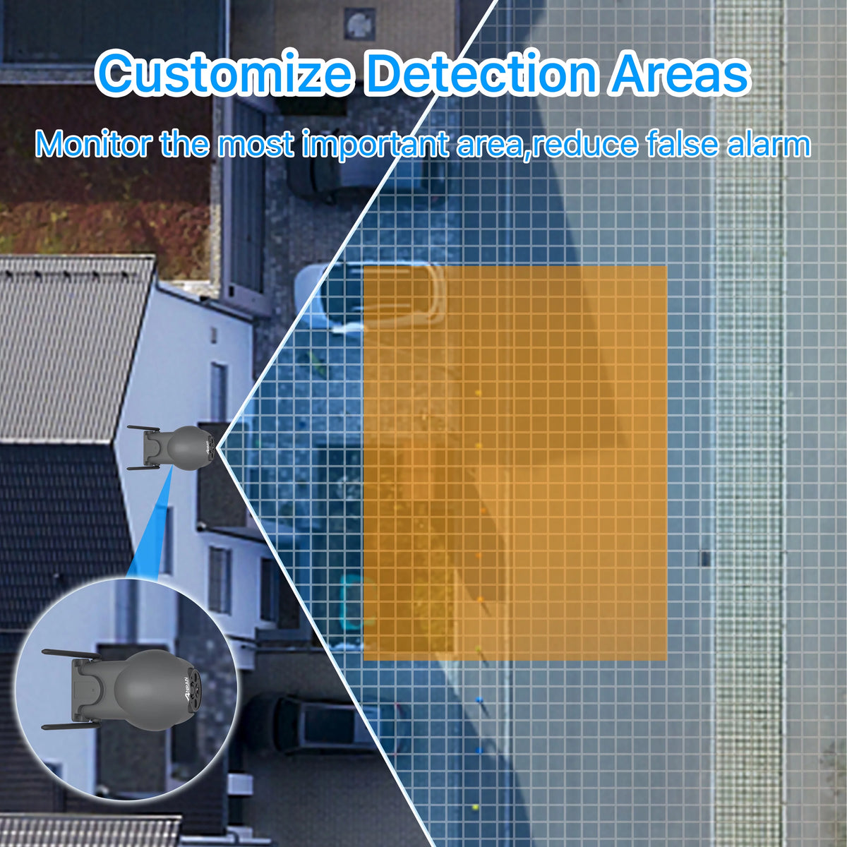 Wireless Solar Security Camera with 360° View, 2K, Color Night Vision P37455