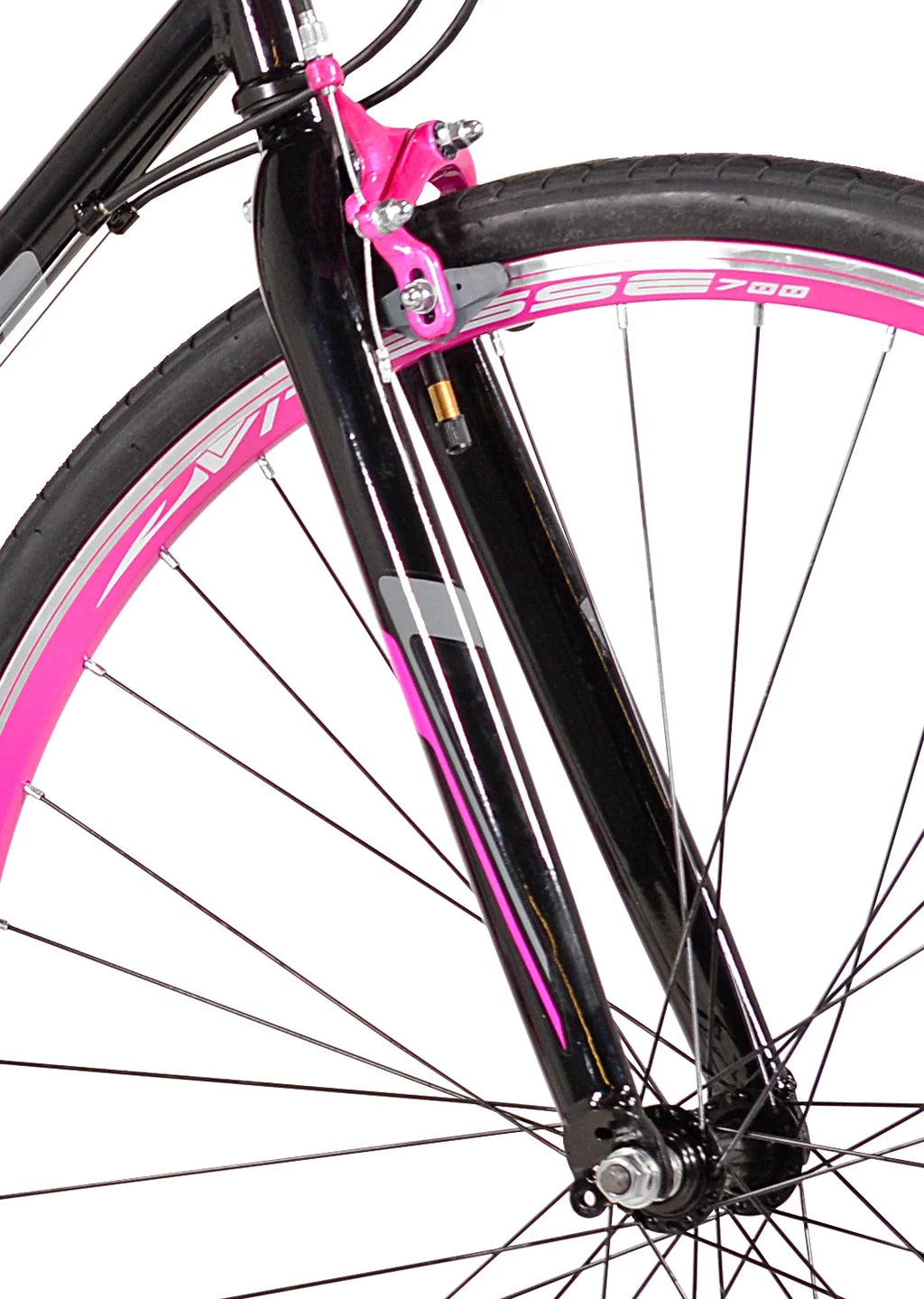 700c Women's Road Bike, Pink and Black I68906