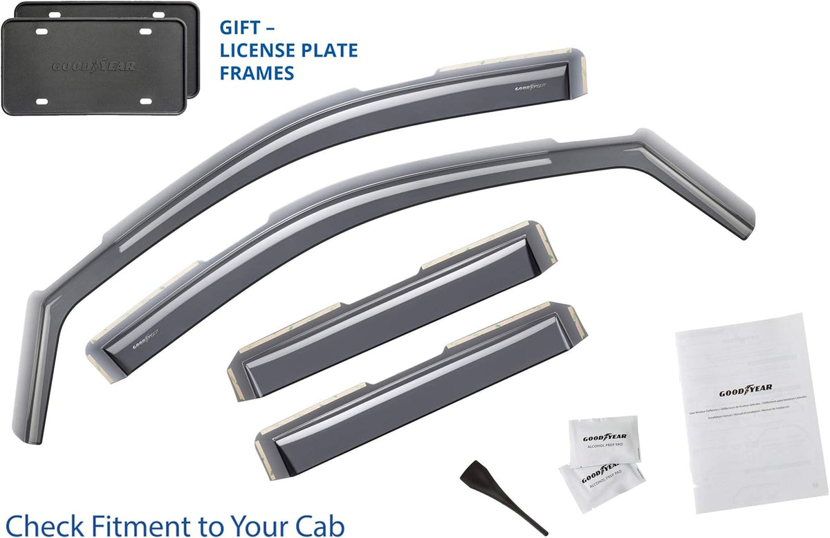 4pcs Shatterproof in-Channel Window Deflectors for Trucks W332985