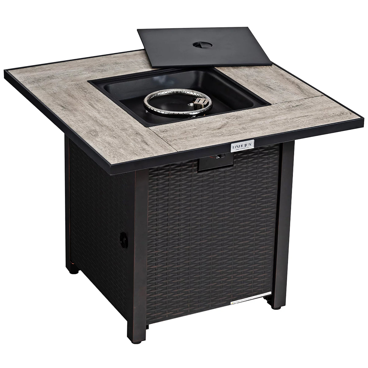 30'' Square Propane Gas Fire Pit Table 50,000 BTU with Cover Y70348