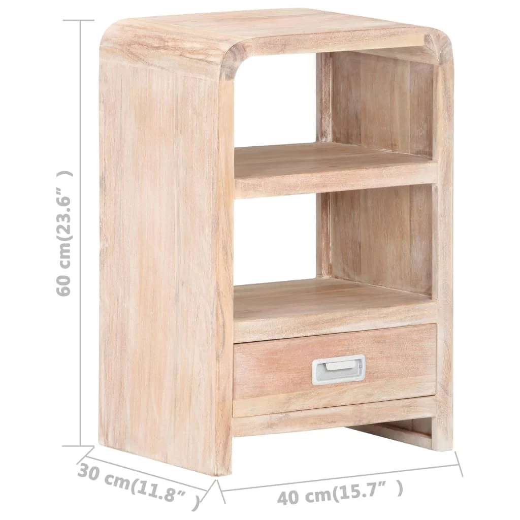 Solid Acacia Wood Bedside Table S596