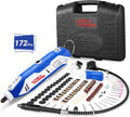 Rotary Tool Kit, Keyless Chuck, 172 Accessories, 6-Speed, Flex Shaft, 4 Attachments, Carrying Case J714