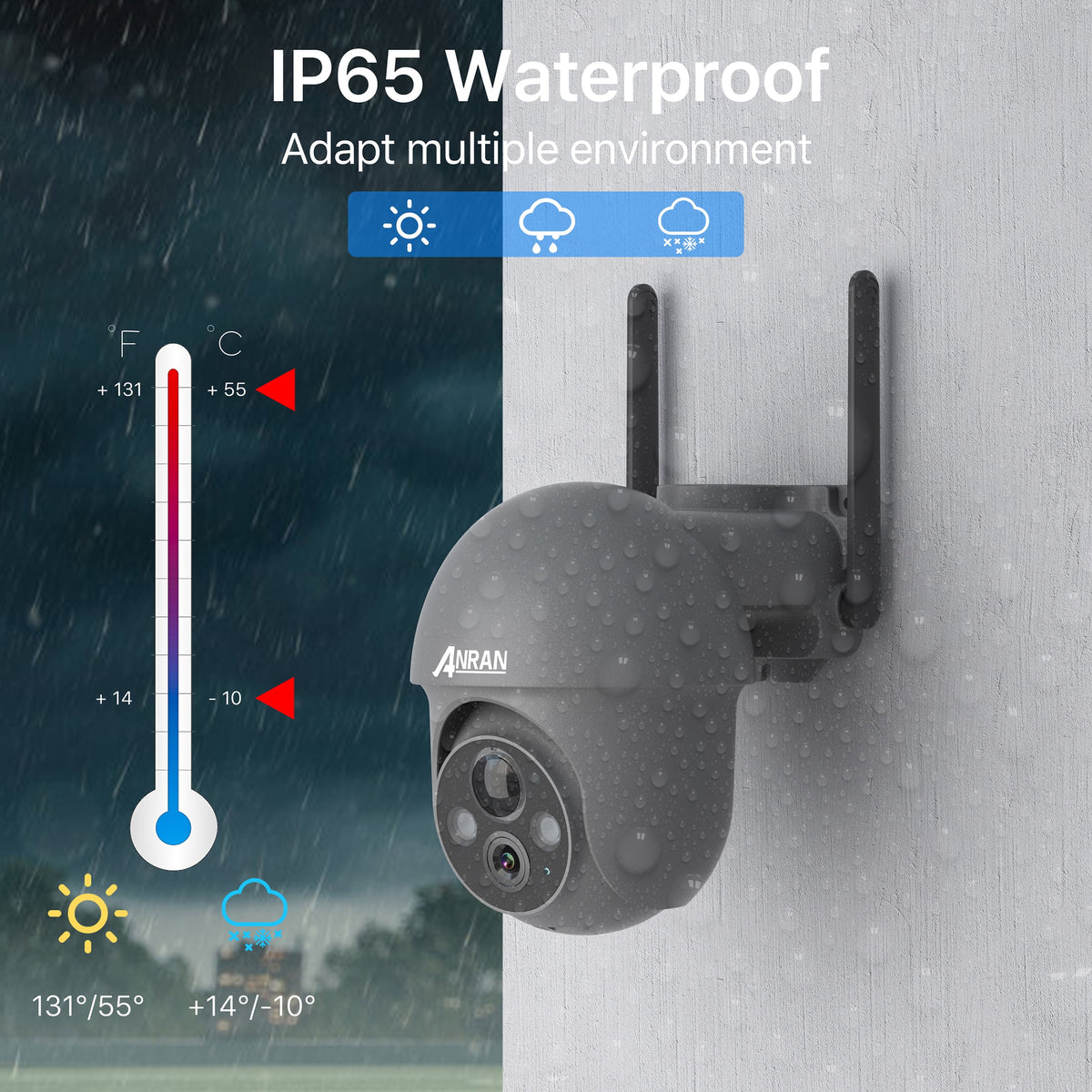 Wireless Solar Security Camera with 360° View, 2K, Color Night Vision P37455