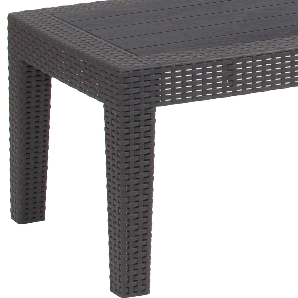 Dark Gray Faux Rattan Coffee Table L944335