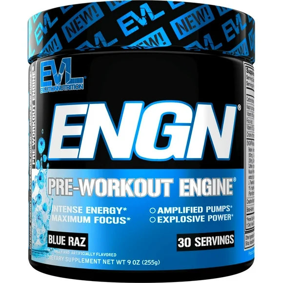 Pre Workout Powder with Creatine 30 Servings Blue Raz G36880