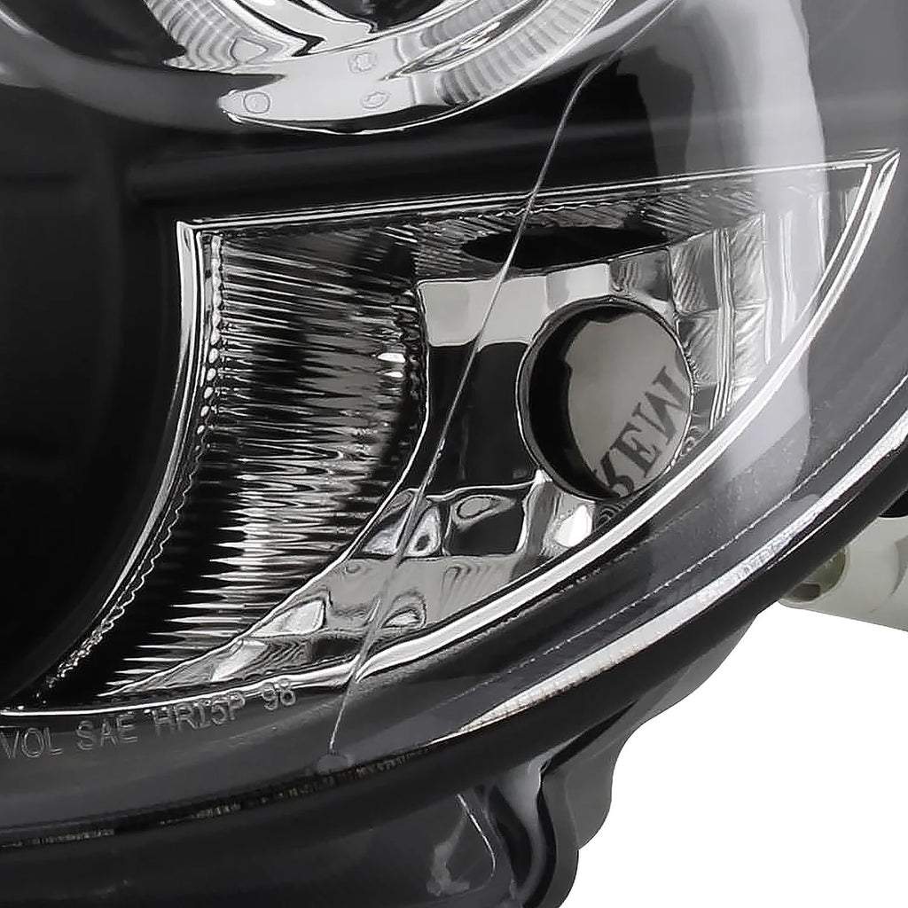 Black Halo LED Projector Headlights with Amber Side Markers Pair Y4786