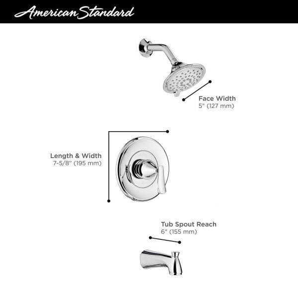 Single-Handle 3-Spray Tub and Shower Faucet Chrome R814