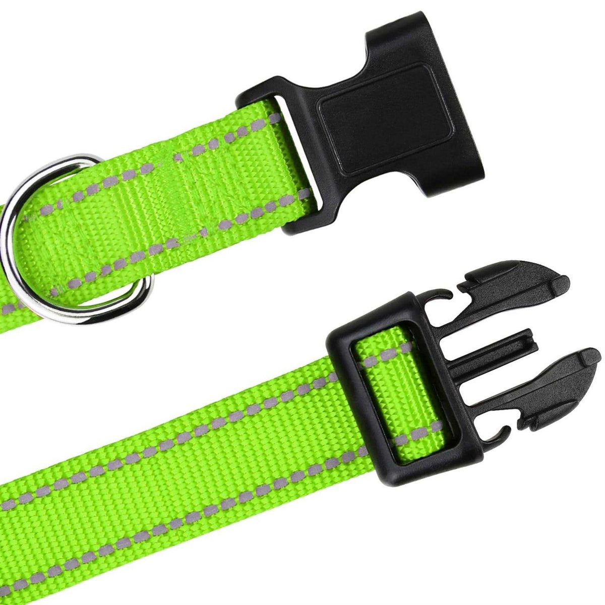 Reflective Nylon Adjustable Dog Collar with Quick Release Buckle P665