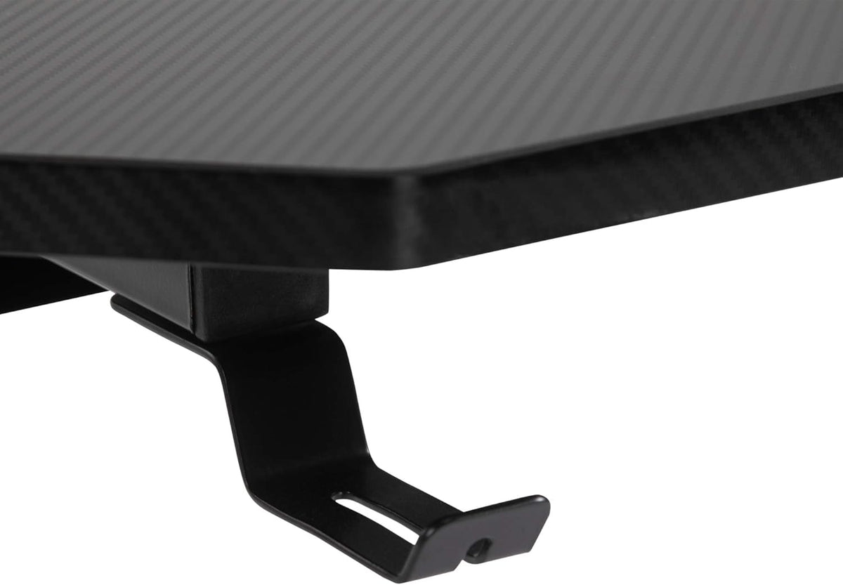 Black Gaming Desk with Cup Holder, Headphone Hook, Cable Management A610332