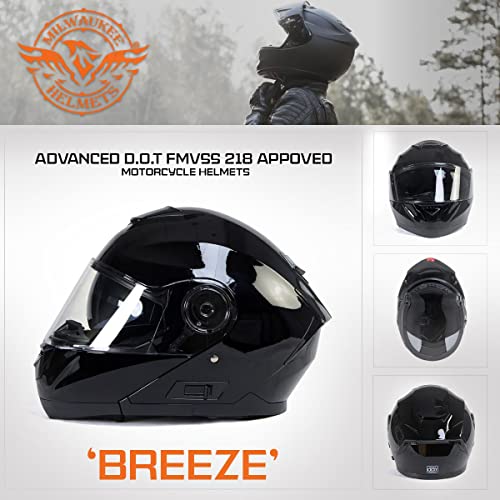 Gloss Black Modular Motorcycle Helmet with Drop Down Visor XX-Large K912605