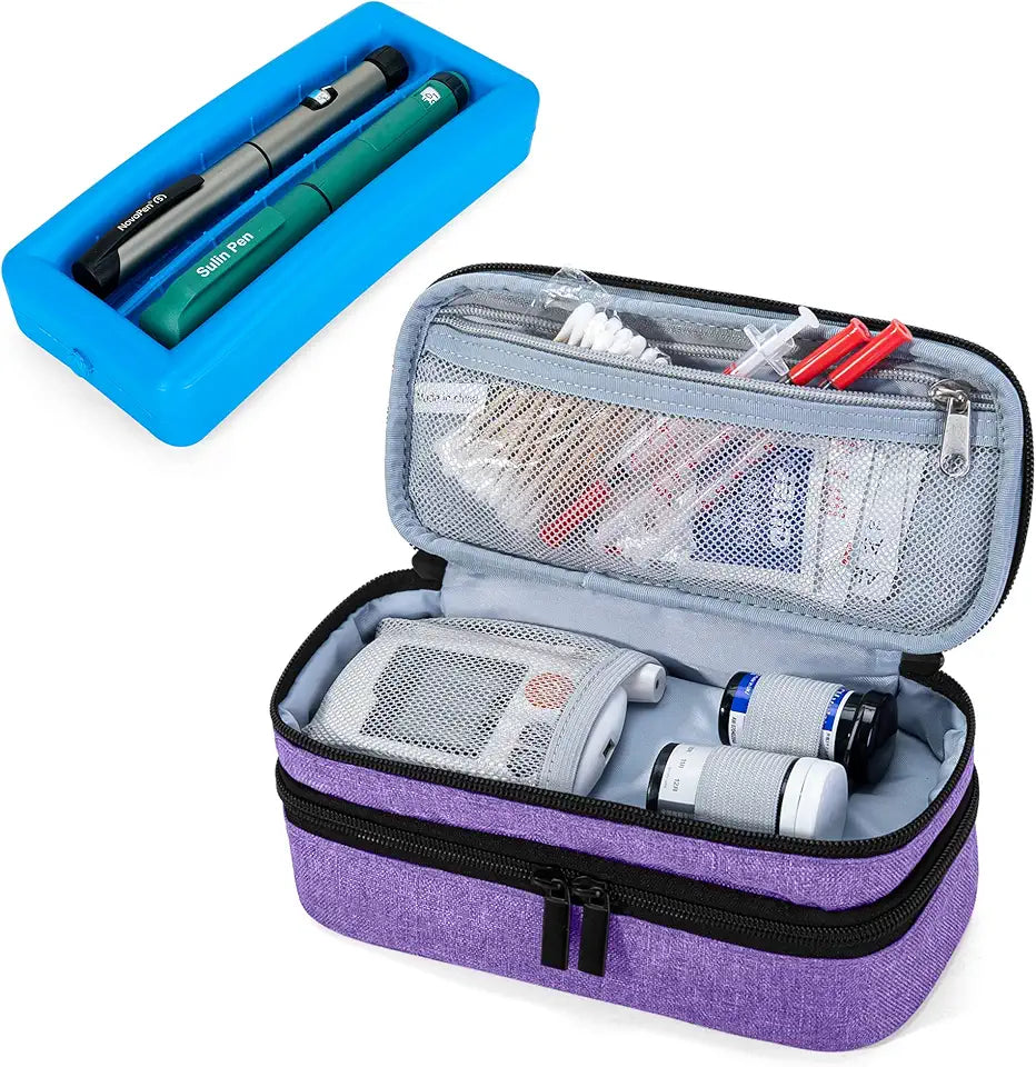 2 Layers Insulin Case with Ice Pack, Purple L68843