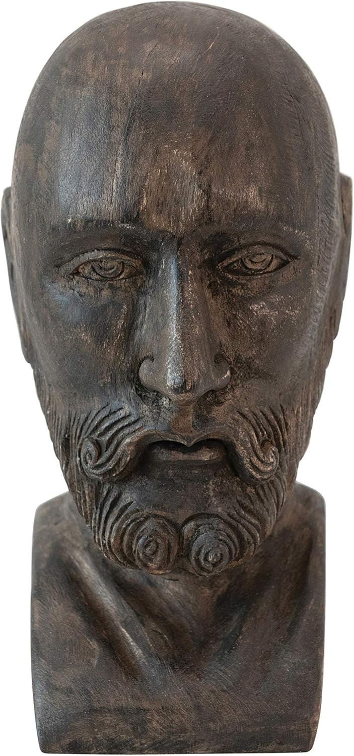 Hand-Carved Mango Wood Bust M9914
