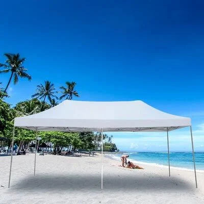 10 ft. W x 20 ft. D Steel Party Tent Canopy White N685