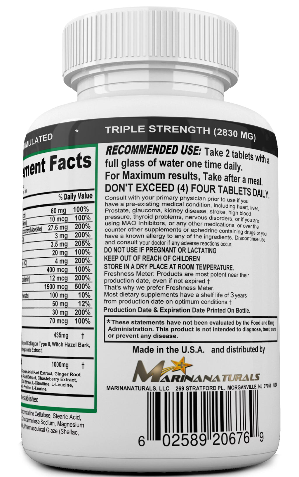 Female Multivitamin with Collagen, Hyaluronic Acid & Pomegranate Extract, 60 Tablets X5109