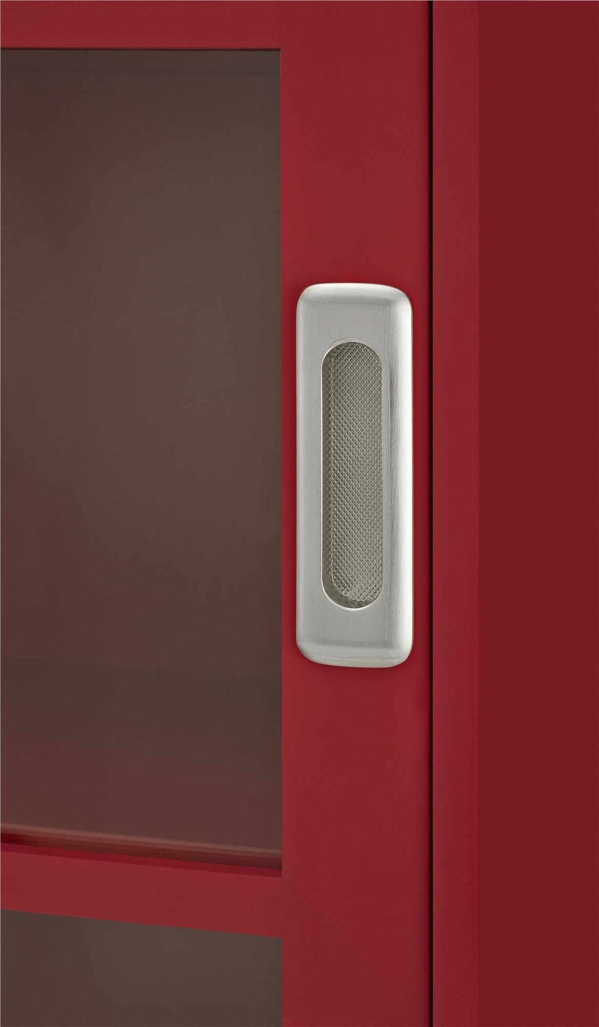 Red Bookcase with Sliding Glass Doors X308162