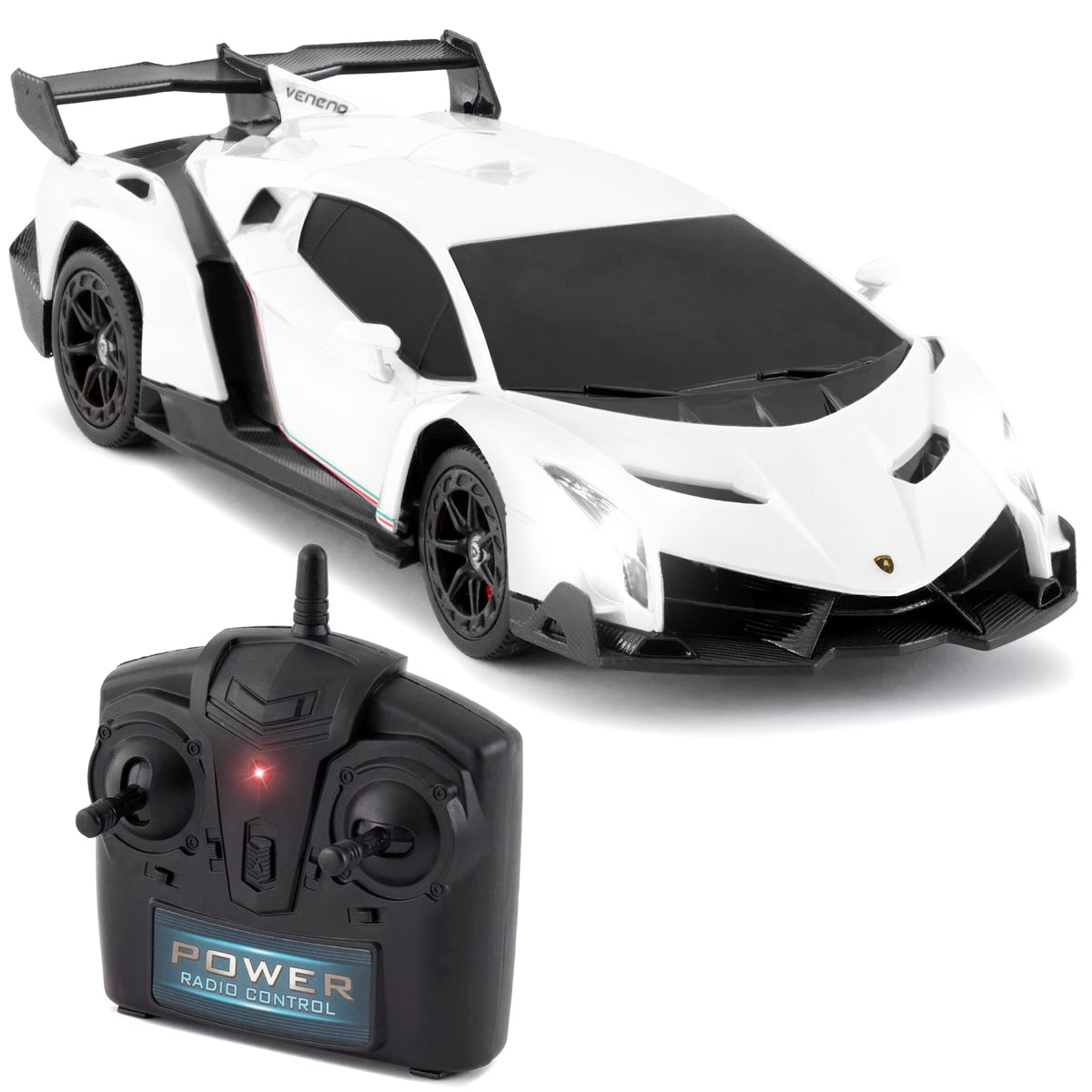 White RC Lamborghini Veneno Sport Racing Car with 2.4GHz Remote Control H40840