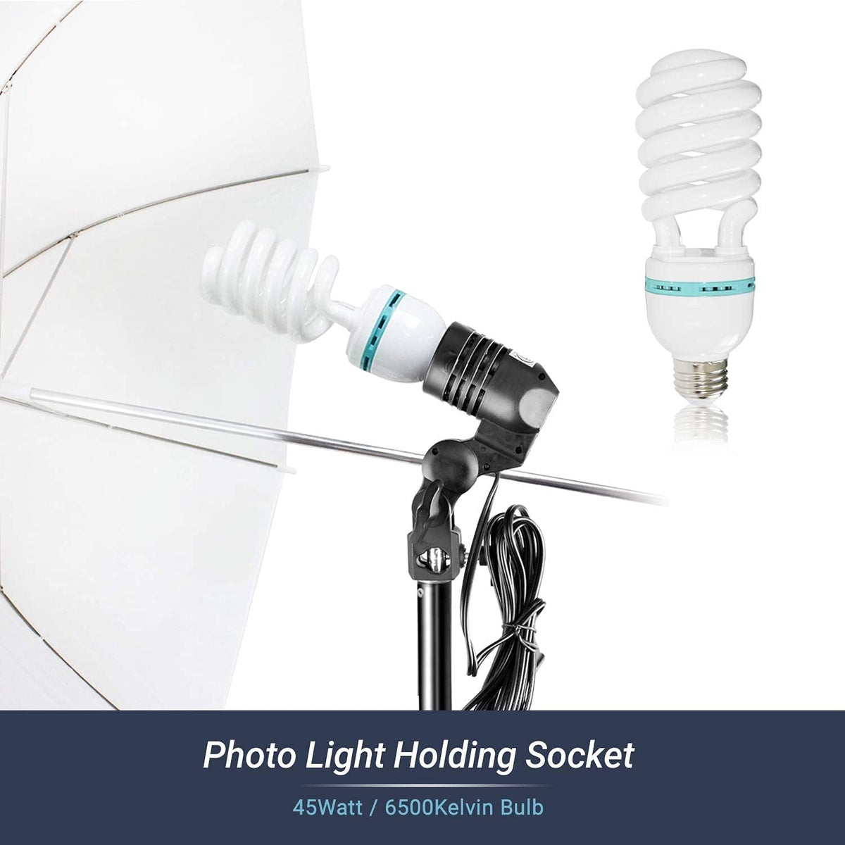 Continuous Light Lighting Kit with 33 inch Umbrella and 6500K Light Bulb Z6114