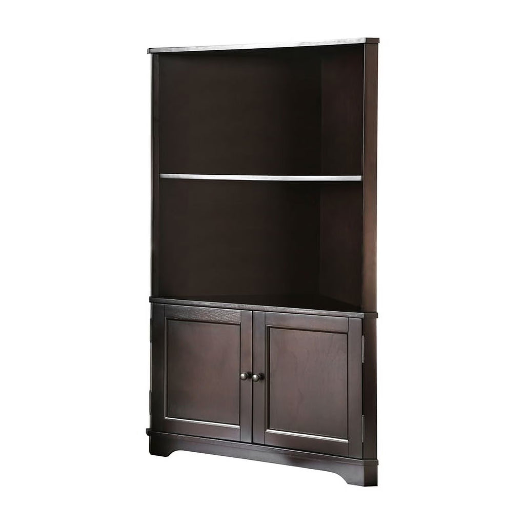 Espresso Wood Corner Bookshelf T734185