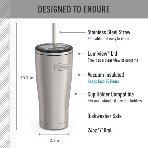 Stainless Steel Vacuum Insulated Tumbler with Lid and Straw 24 Ounce V646