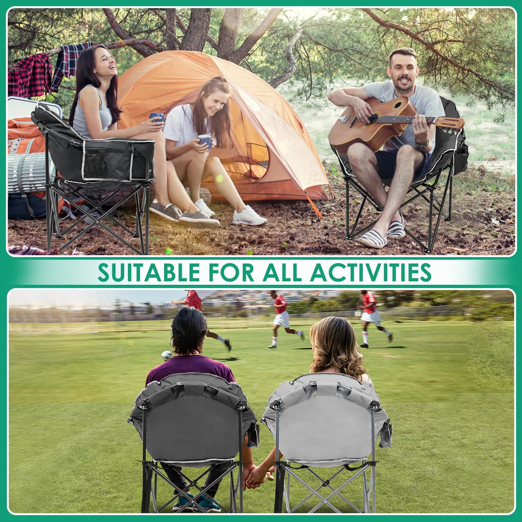Oversized Folding Camping Chair with Cup Holder & Carry Bag H163347