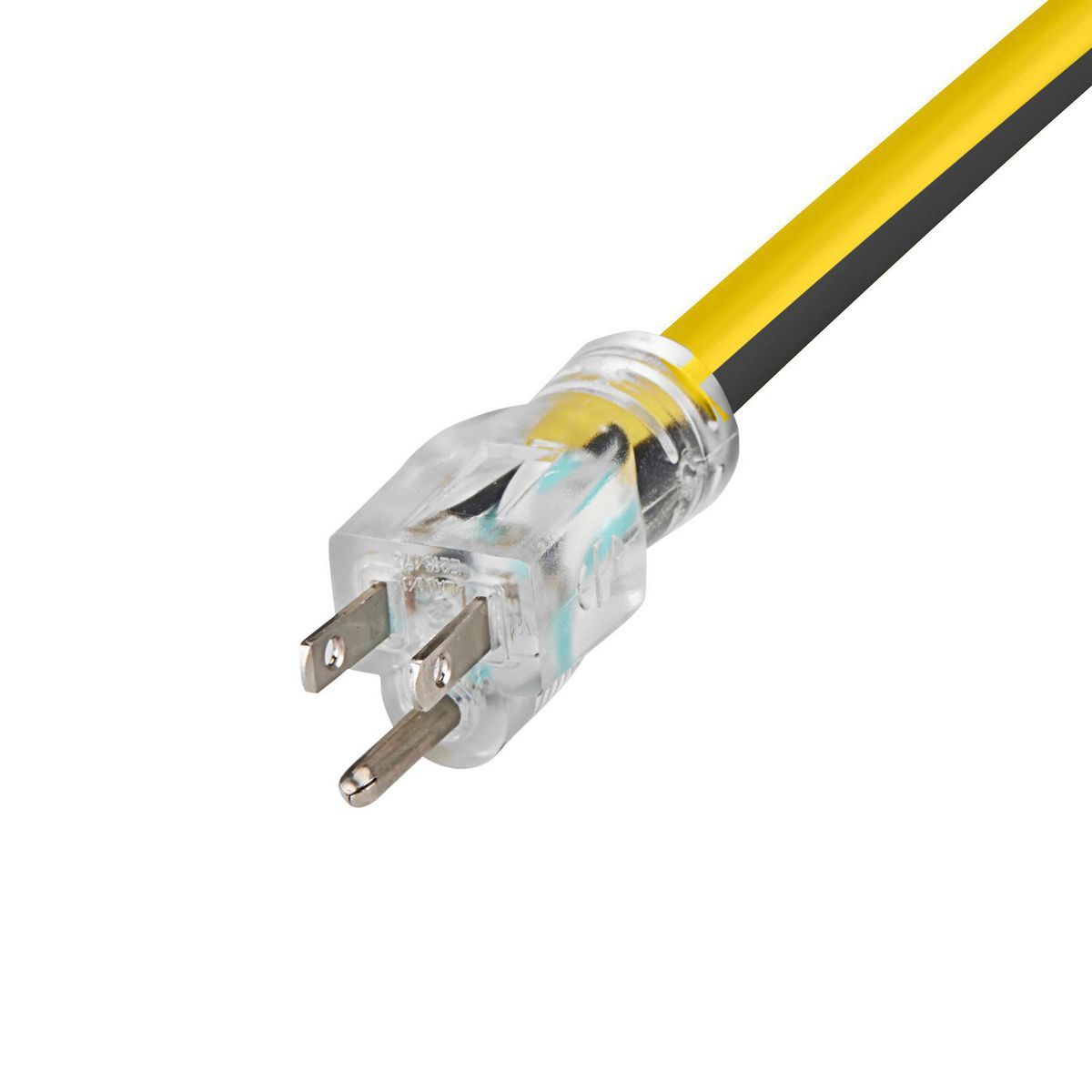 25 ft. 12/3 Gauge Multiple Outlet Extension Cord with Indicator Light, Yellow, Black C128789