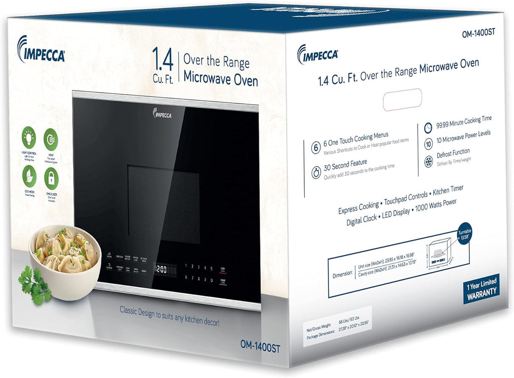 24-inch Over the Range Microwave Oven, Stainless Steel, 1.4-Cub.Ft/1000W V28287