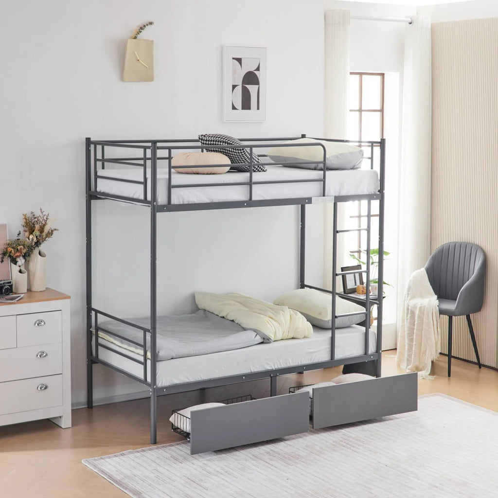 Twin over Twin Steel Bunk Beds M6649