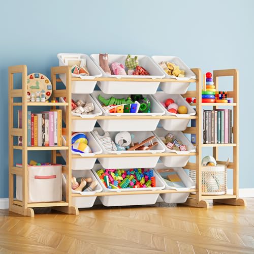 White Toy Storage Organizer with 6 Shelves and 12 Bins A927